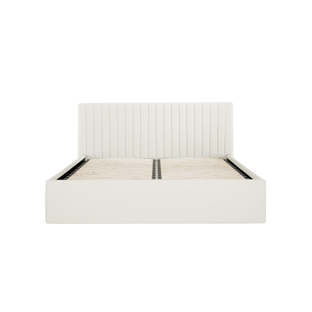 Berlin Milk Velvet Ottoman King Size Bed